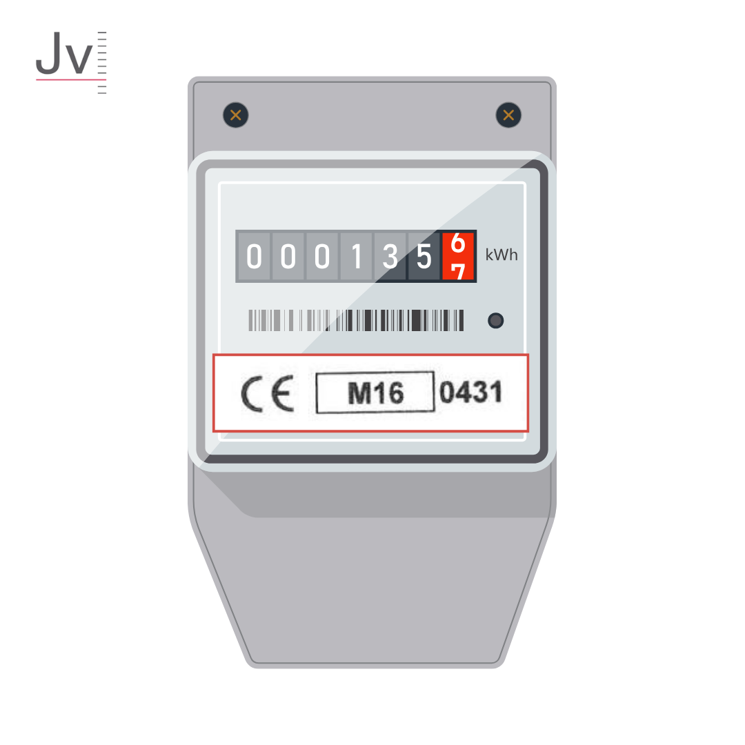 Elmåler-illustrasjon med eksempel på merking